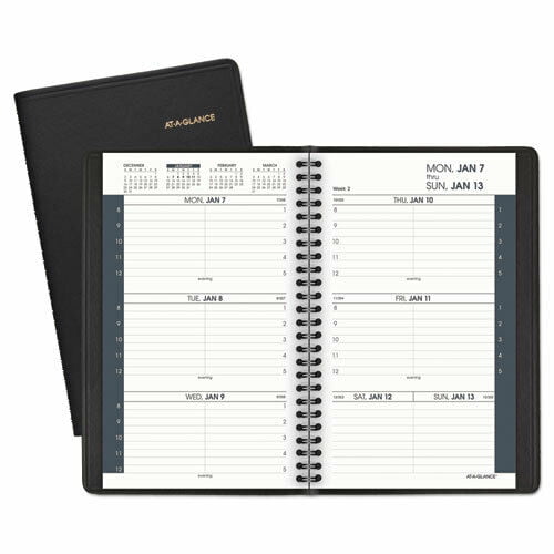 2020 8 X 4 7/8 Phone/Address Tabs Weekly Appointment Book Black Hourly Appt 